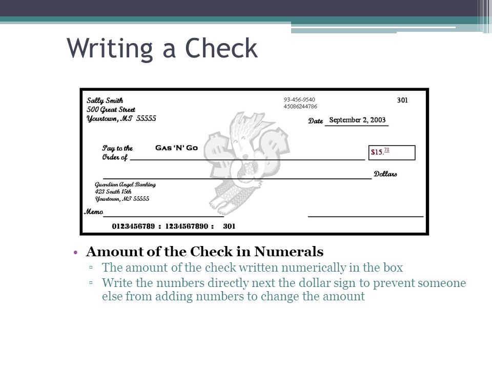 writing a personal check to someone